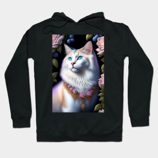 Glowing Ragdoll Cat Rosey Portrait Hoodie